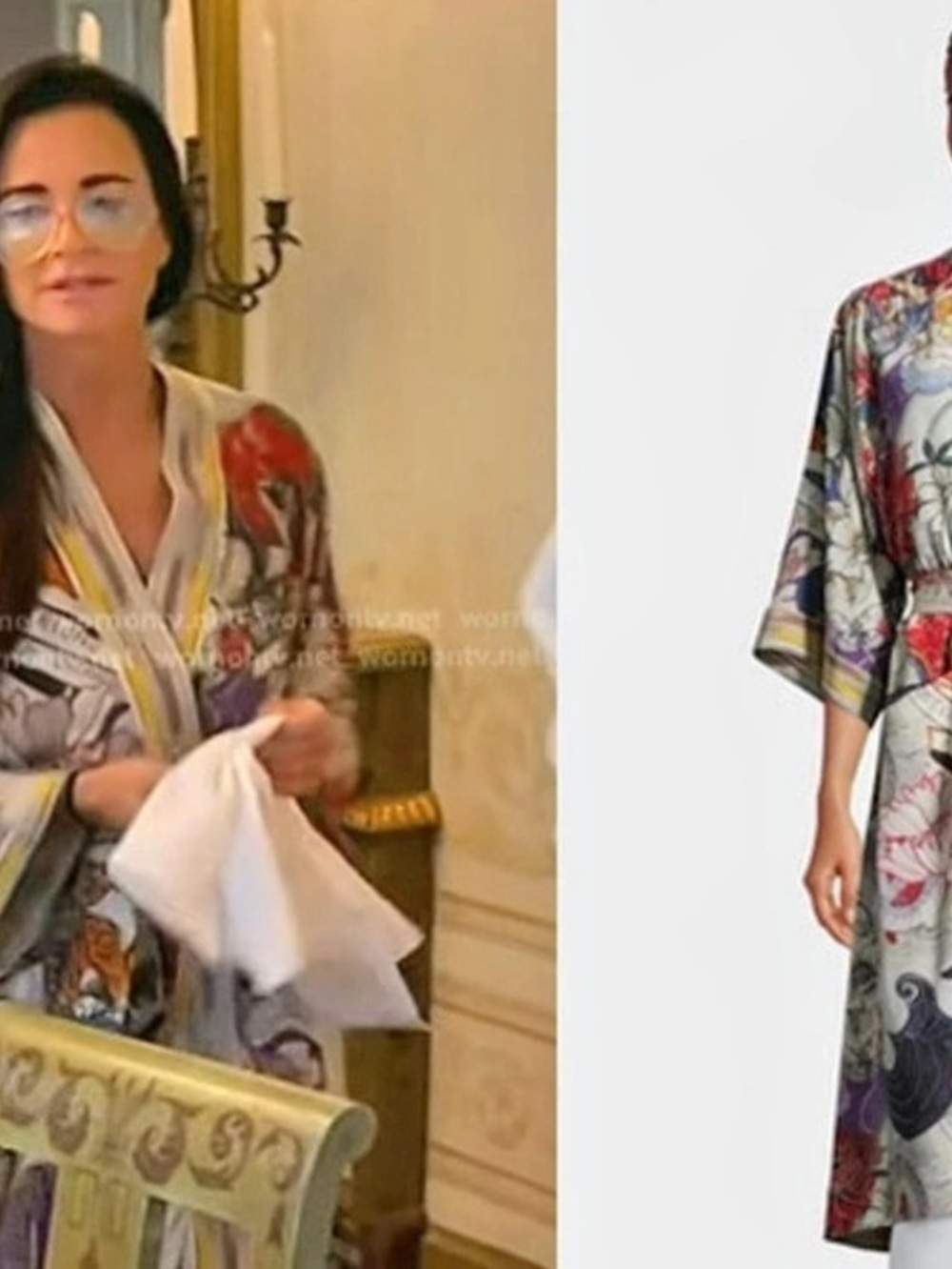 Robert Graham Women's Jamie Tattoo Art Silk Kimono Silk Kimono in Multicolor